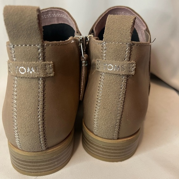 Tom’s Leather Reese Cap Toe Boot Beige Size 7.5 - Picture 6 of 8